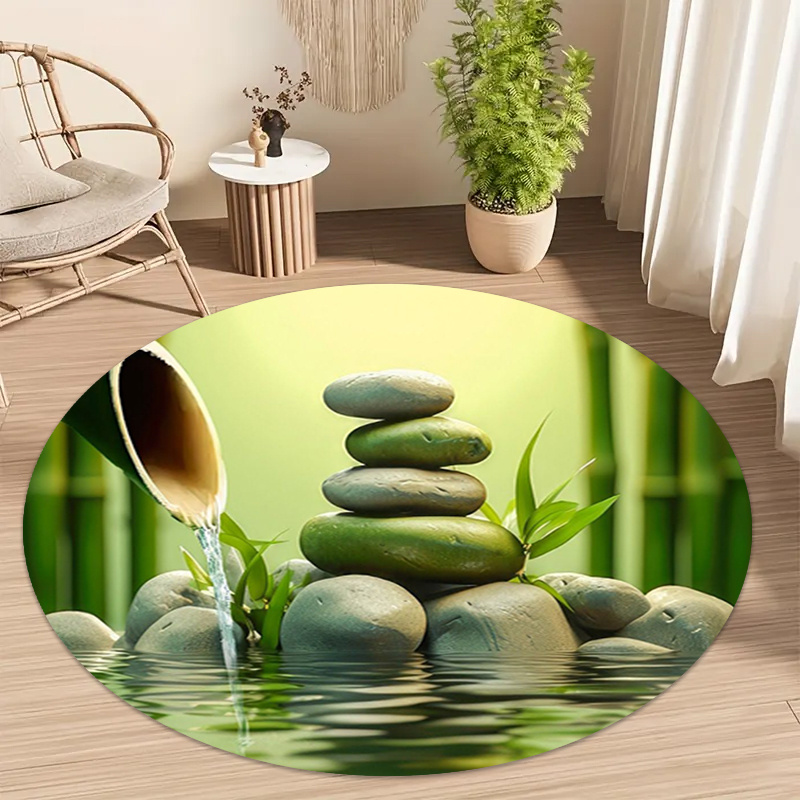 Spa Wellness Yoga - Okrągły dywan Zen Bamboo Stone Water